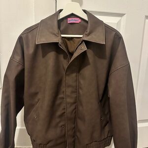 Edikted leather brown jacket